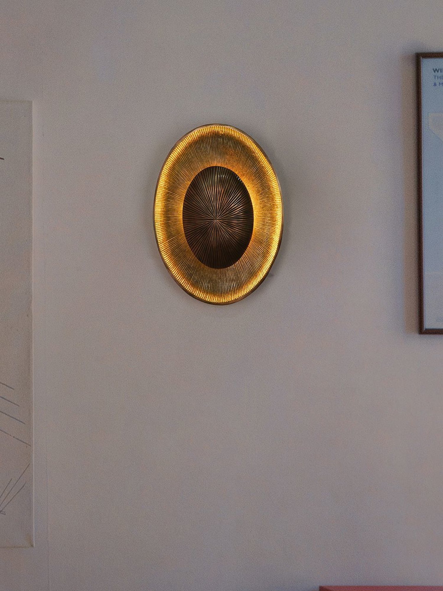 FOS LIGHTING Contemporary Copper Aluminium Oval LED Wall Light