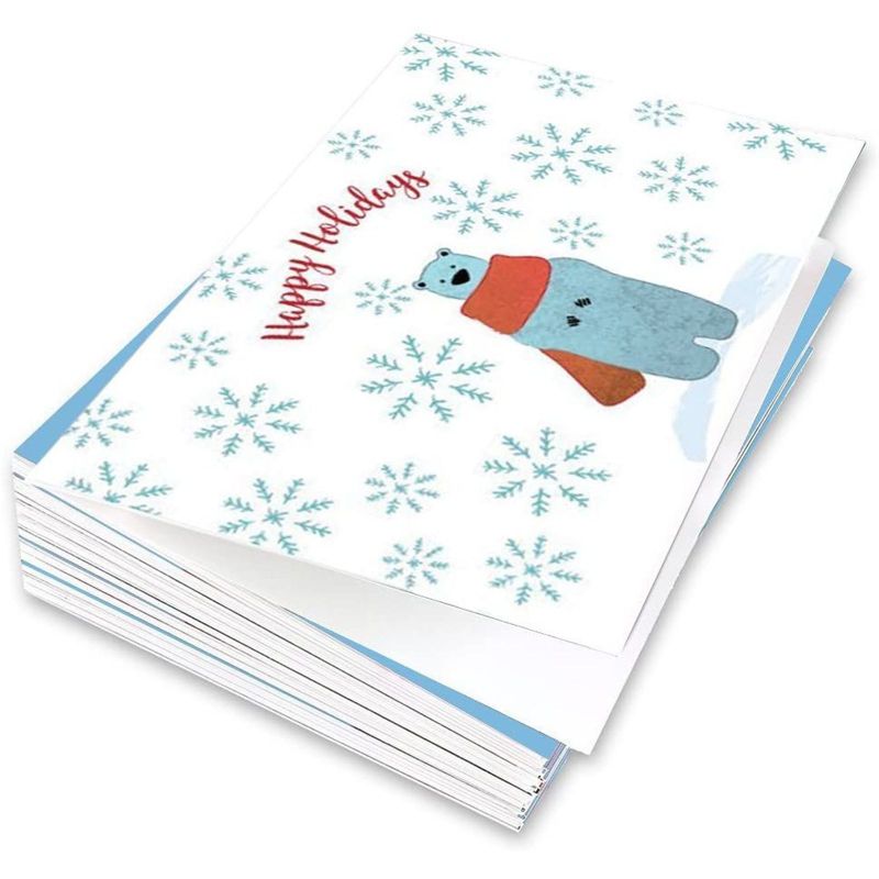 White Card Stock Half Fold Greeting Cards for DIY Craft, Notes, Glossy and Matte (8.5 x 5.5 In Folded, 100 Sheets)