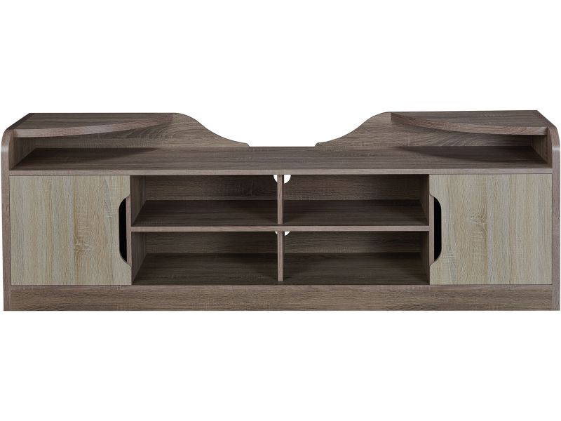 Furniture of America Bradson Rustic Wood 72-Inch TV Stand in Chestnut Brown