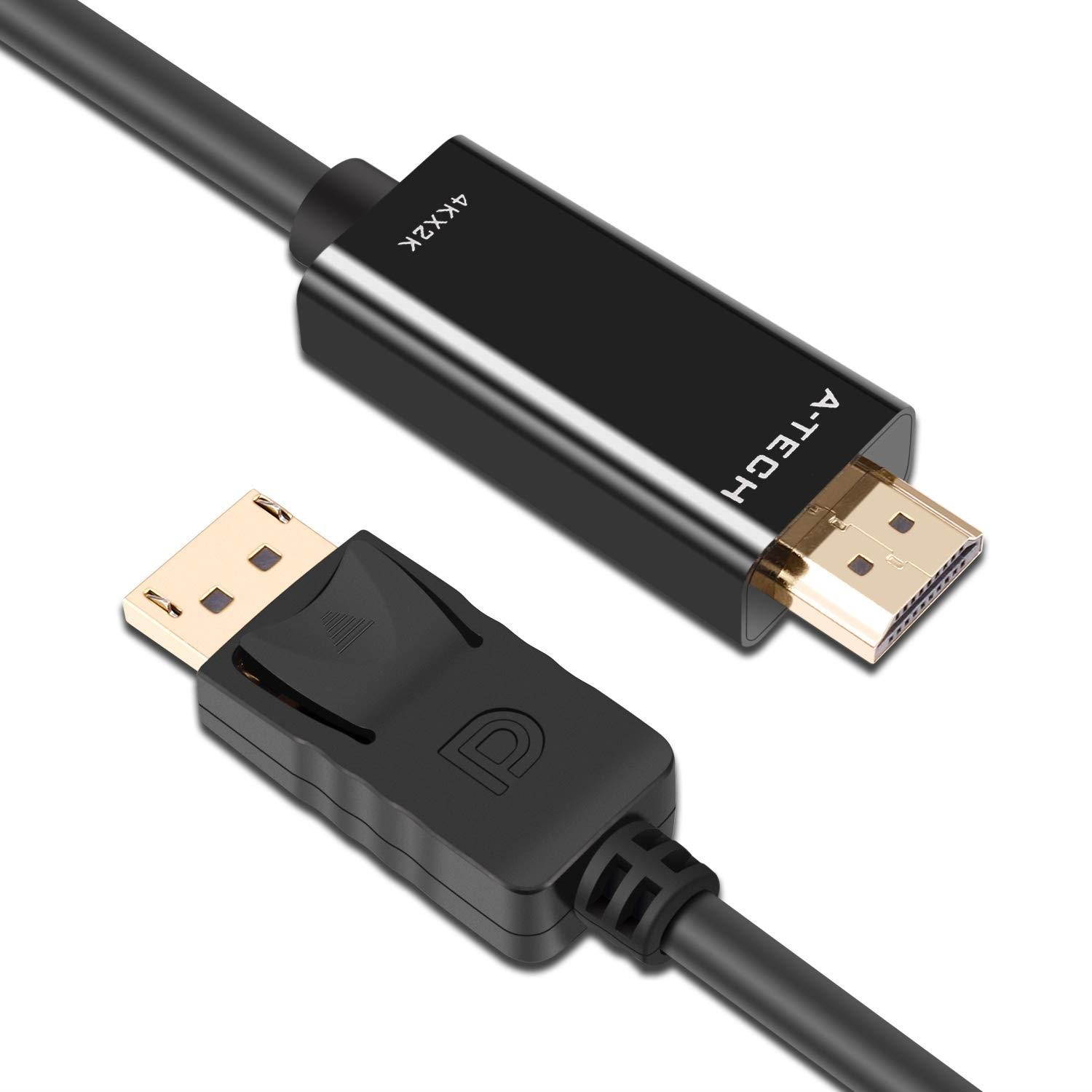 A-technology DisplayPort to HDMI Cable5ft(1.5m),DP to HDMI Cable 4k,1080P Adapter Converter-Black (5ft)