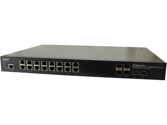 Transition Networks Managed Hardened Gigabit Ethernet PoE+ Rack Mountable Switch