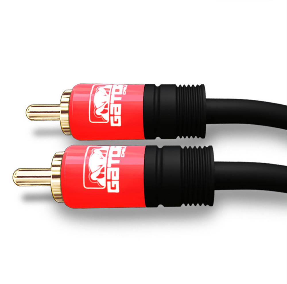 GATOR CABLE 1 RCA Cable - Male to Male (M to M) - RED - 6 FT - Gold Plated Connectors - Mono Composite Audio Video Subwoofer Digital Coaxial Cable
