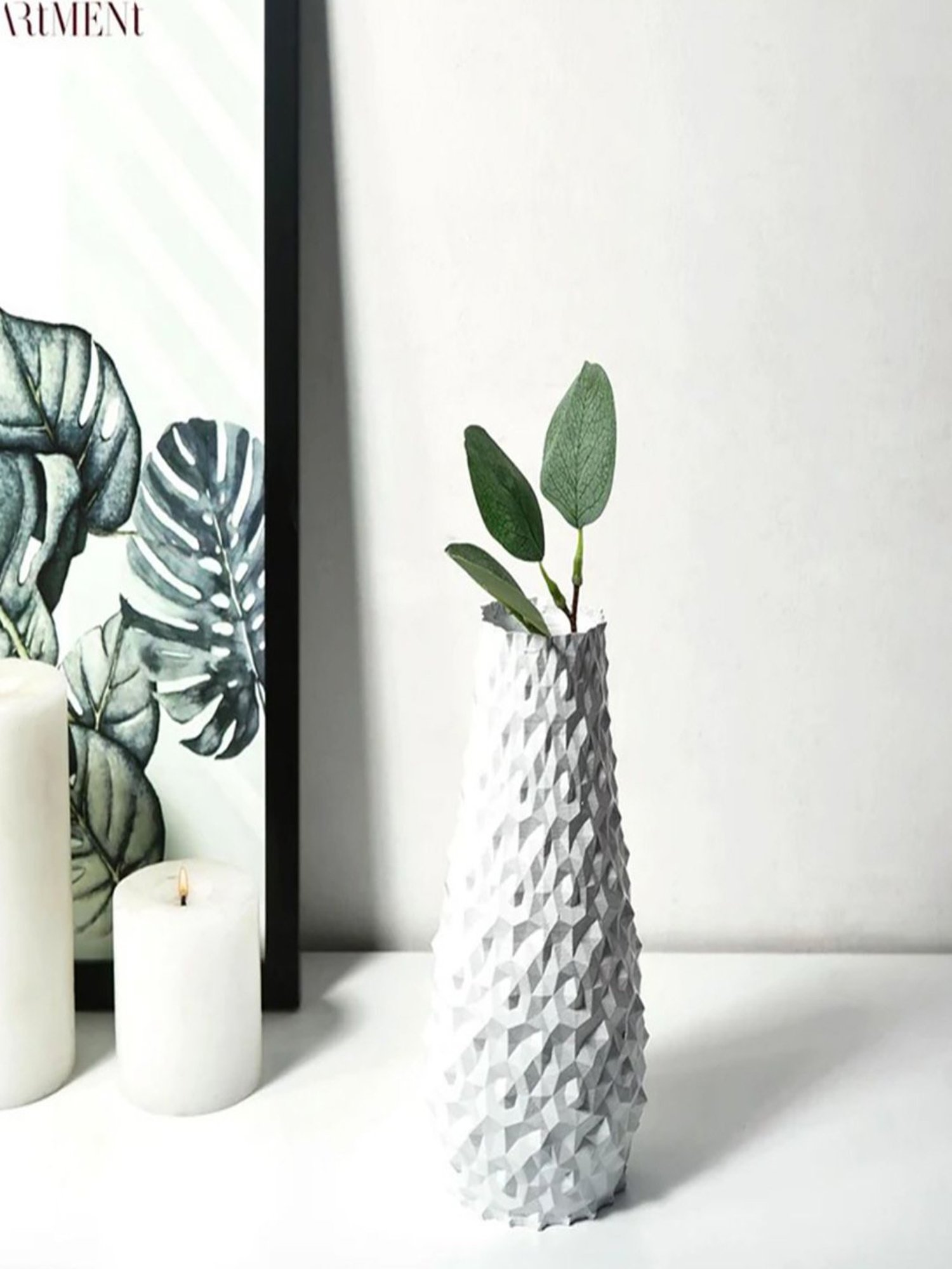 The Artment White Resin Surreal 3D Pine Cone Vase