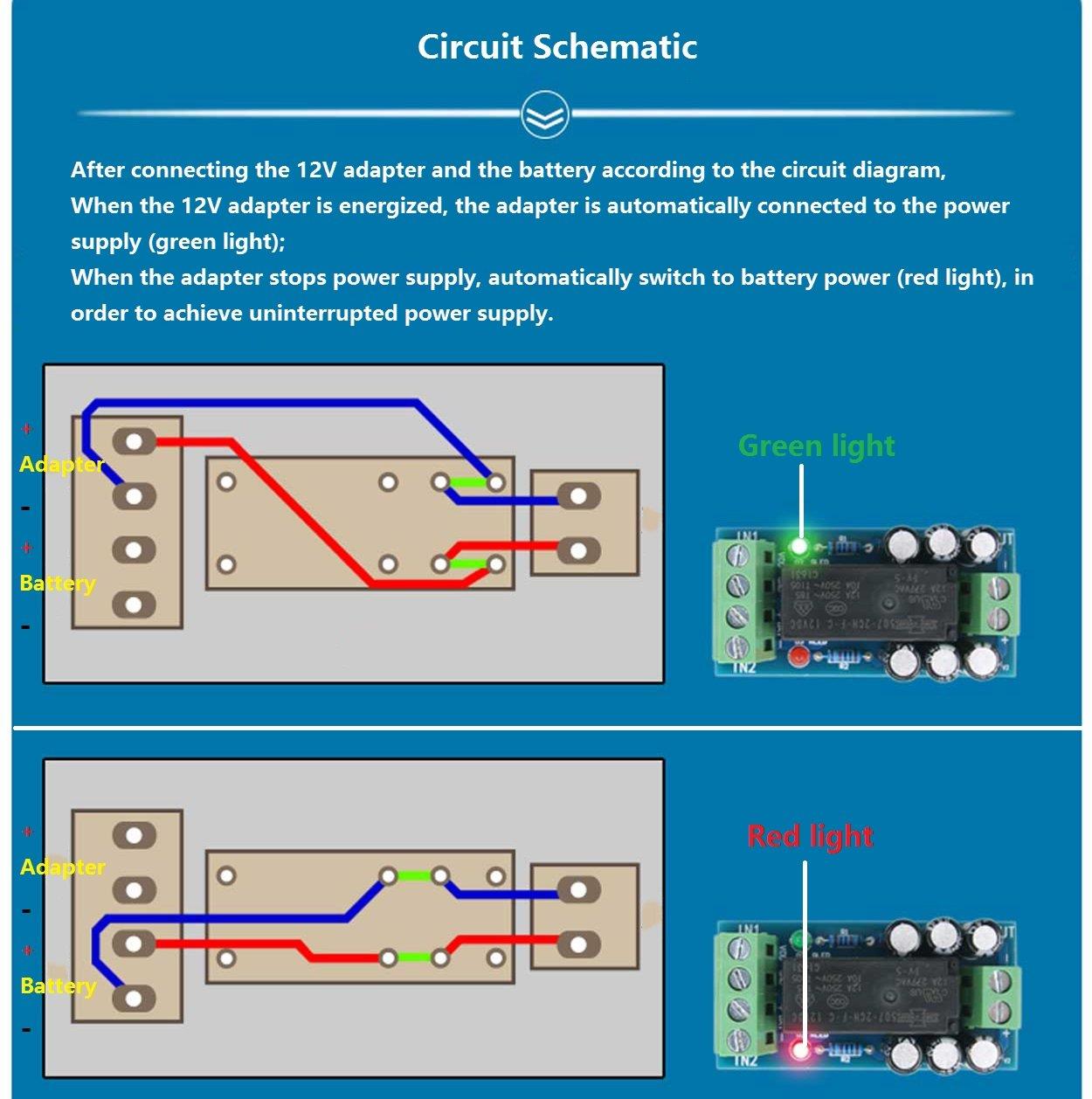 LM YN LM YN Battery Emergency Switch Control Module DC12V Max 150W Power Failure Automatically Switches To Backup Battery Suitable for Network Equipment, Electrical equipment etc.