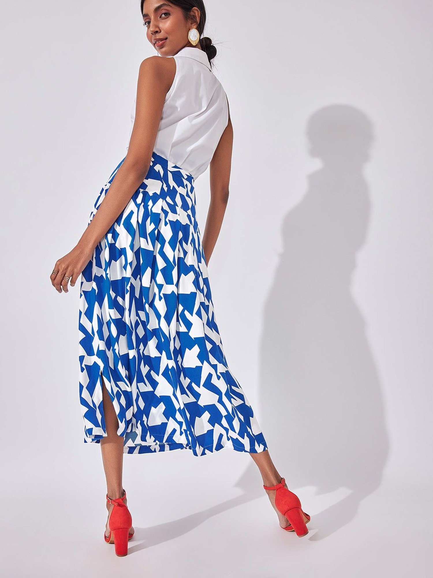 Belle Fille White Floral Print Skirt