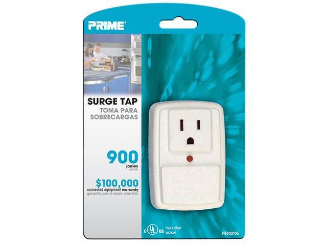 PRIME PB802105 1-Outlet 900J Surge Tap with Alarm