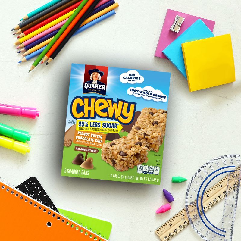 Quaker Chewy Low Sugar Peanut Butter Chocolate Chip Granola Bars - 8ct