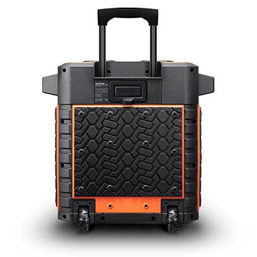 ION Audio Raptor | Ultra-Portable 100-watt Wireless Water-Resistant Speaker with 75-hour Rechargeable Battery, Bluetooth Streaming, AM/FM Radio and Multi-Color Light Bar