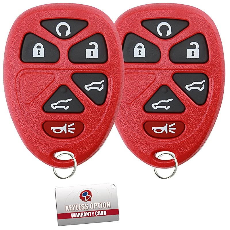 Keyless Entry Remote Control Car Key Fob Replacement for 15913427 Red Pack of 2