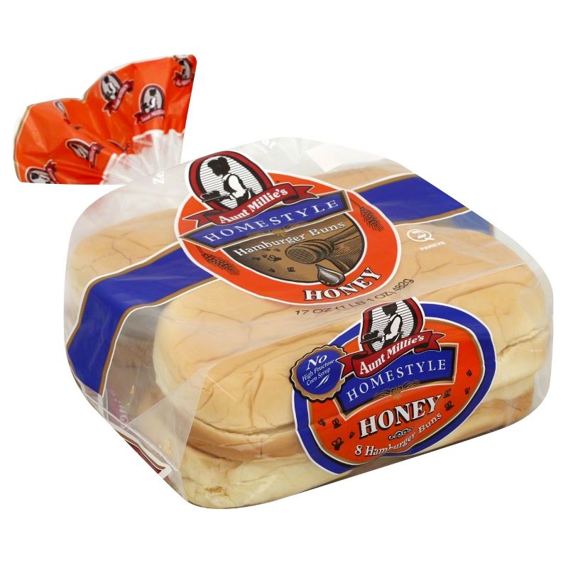 Aunt Millie's Honey Wheat  Hamburger Buns - 17oz