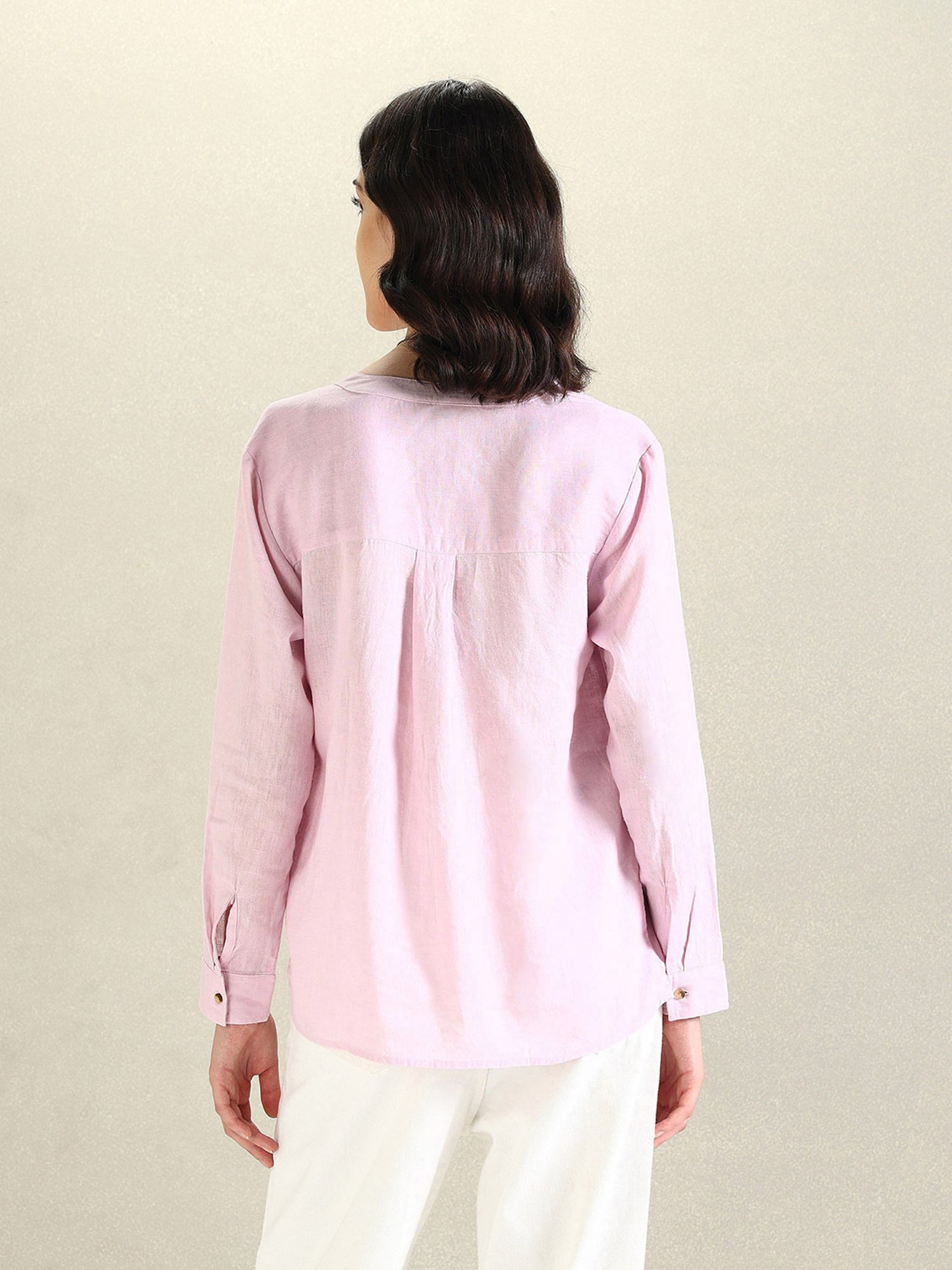 U.S. Polo Assn. Pink Linen Graphic Print Top