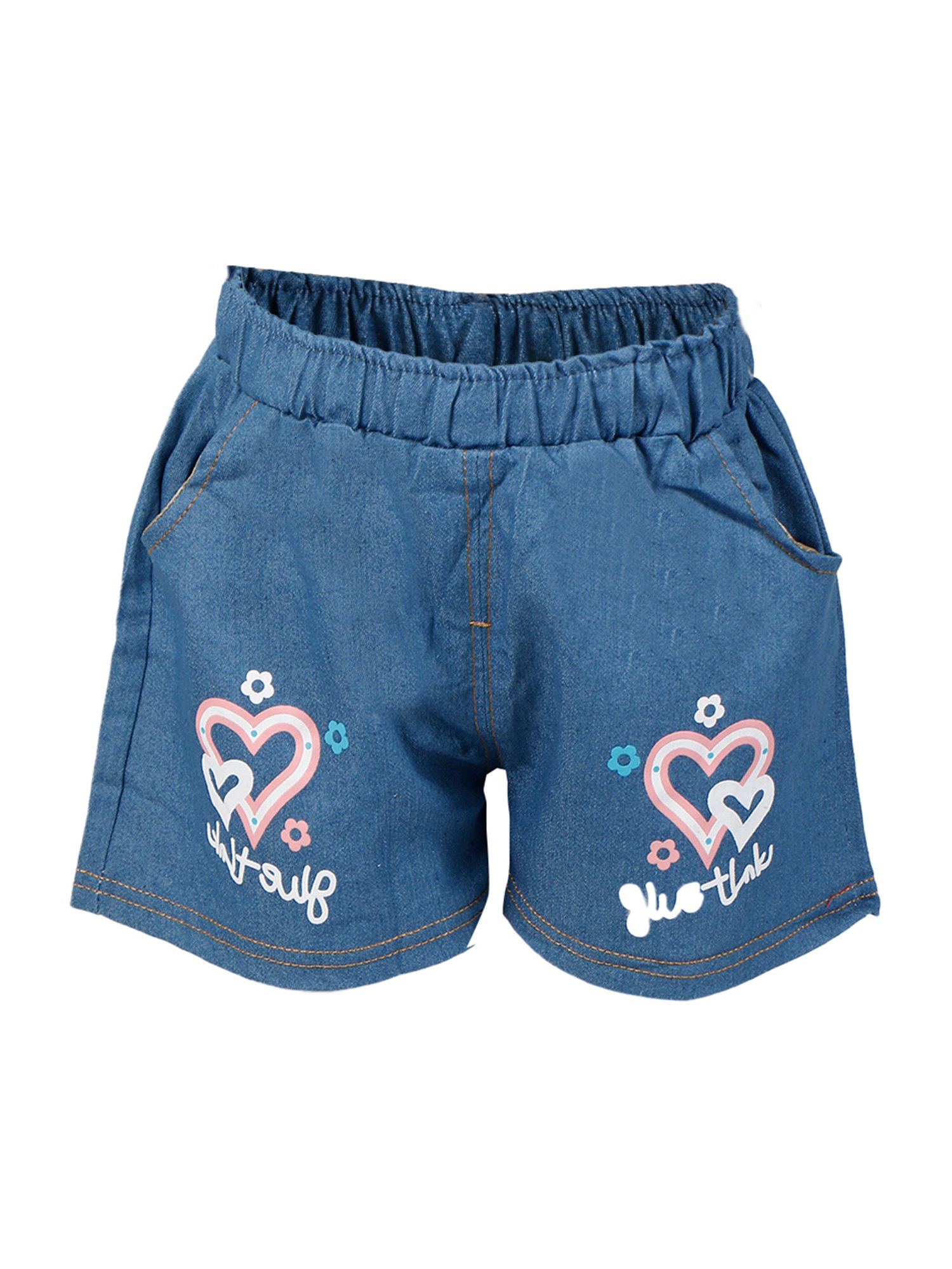 Passion Petals Kids Pink Cotton Printed Top & Shorts