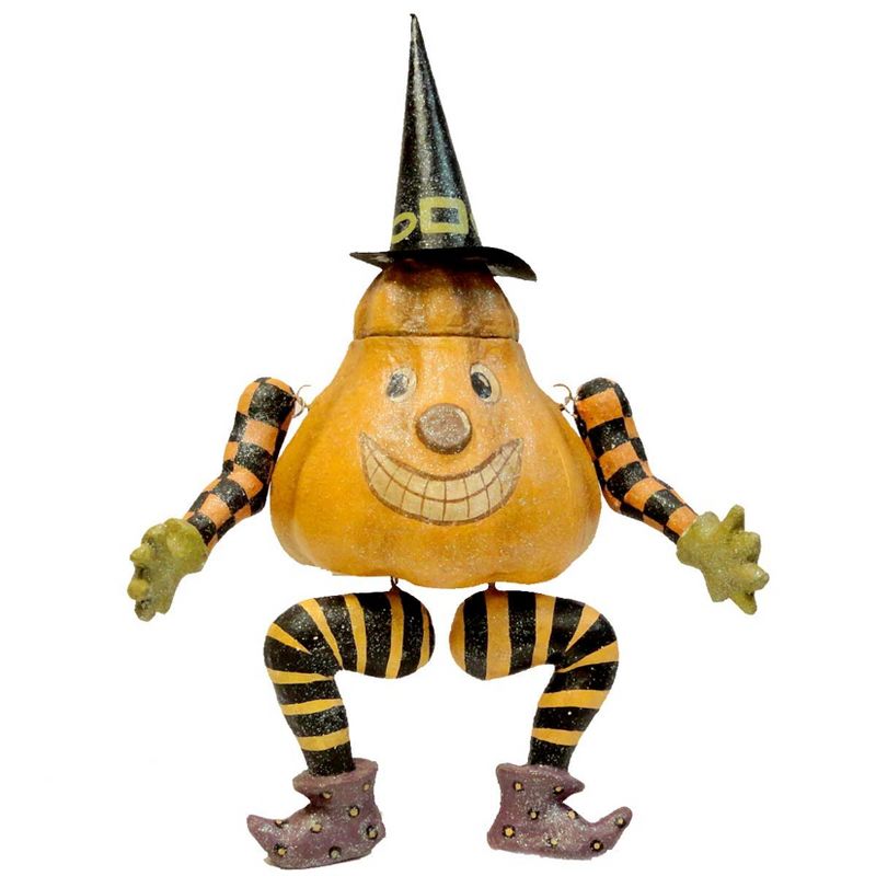 Halloween Pumpkin Sitter Witch  -  Decorative Figurines