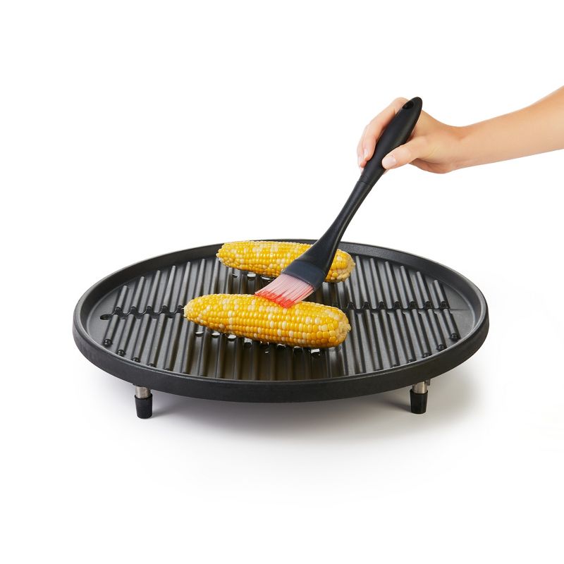 Cookduo Mix & Measure Spoon - Red Silicone Spoon with Adjustable Measuring Spoon FDA