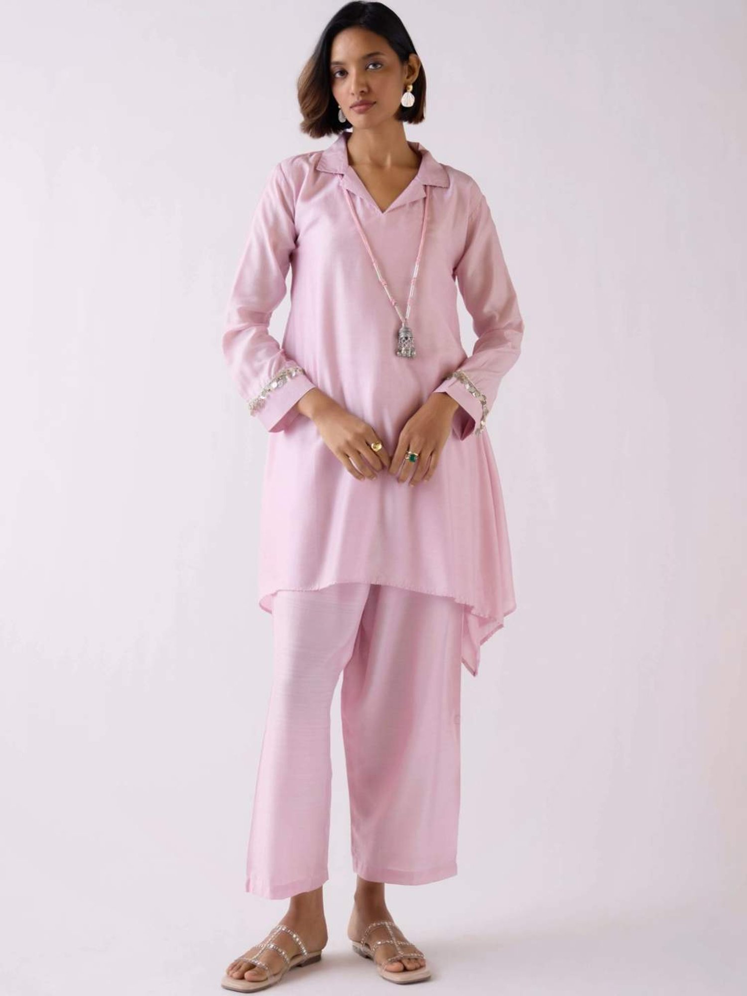 Basanti Kapde aur Koffee Lilac Tunic with Pant