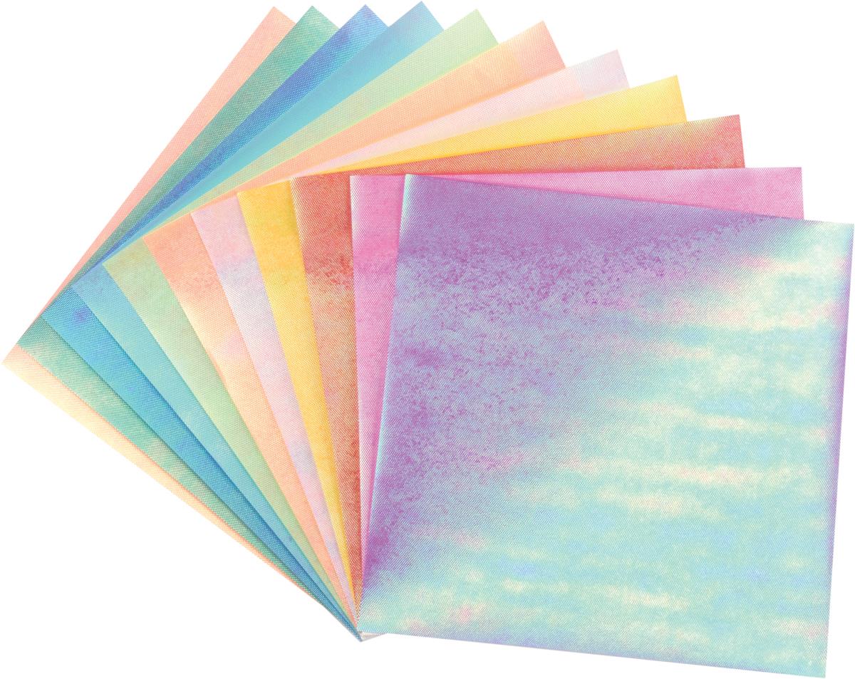 Folia Iridescent Origami Paper 6"X6" 50/Pkg-Fabric Embossing