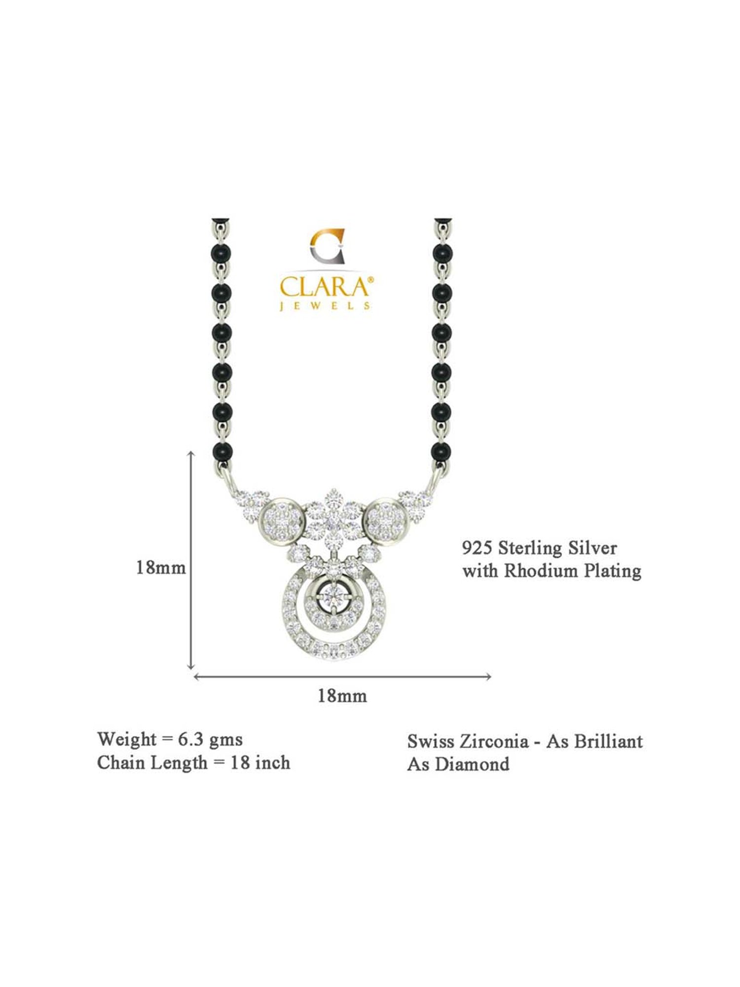 Clara Aria 92.5 Sterling Silver Mangalsutra