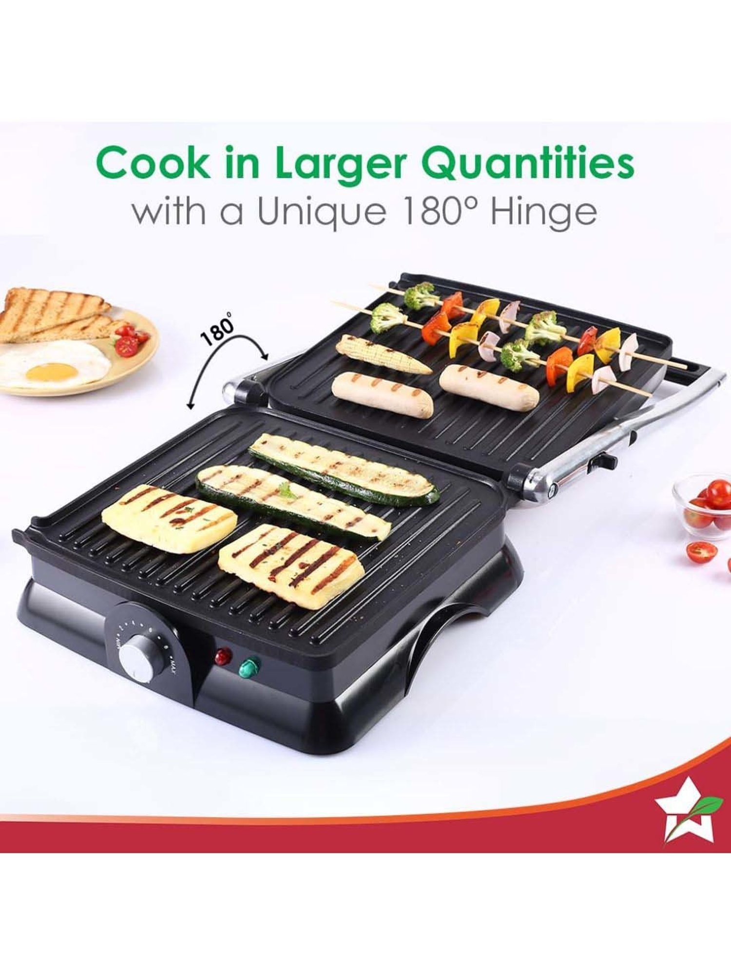 Wonderchef Sanjeev Kapoor Tandoor Family Size Electric Grill & Sandwich Maker (1600W,Black & Silver)