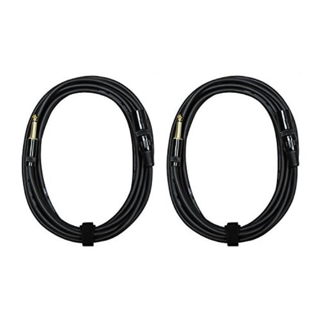 audio 2000s e05125p2 1/4" ts to xlr male 25 feet audio cable 2 pack
