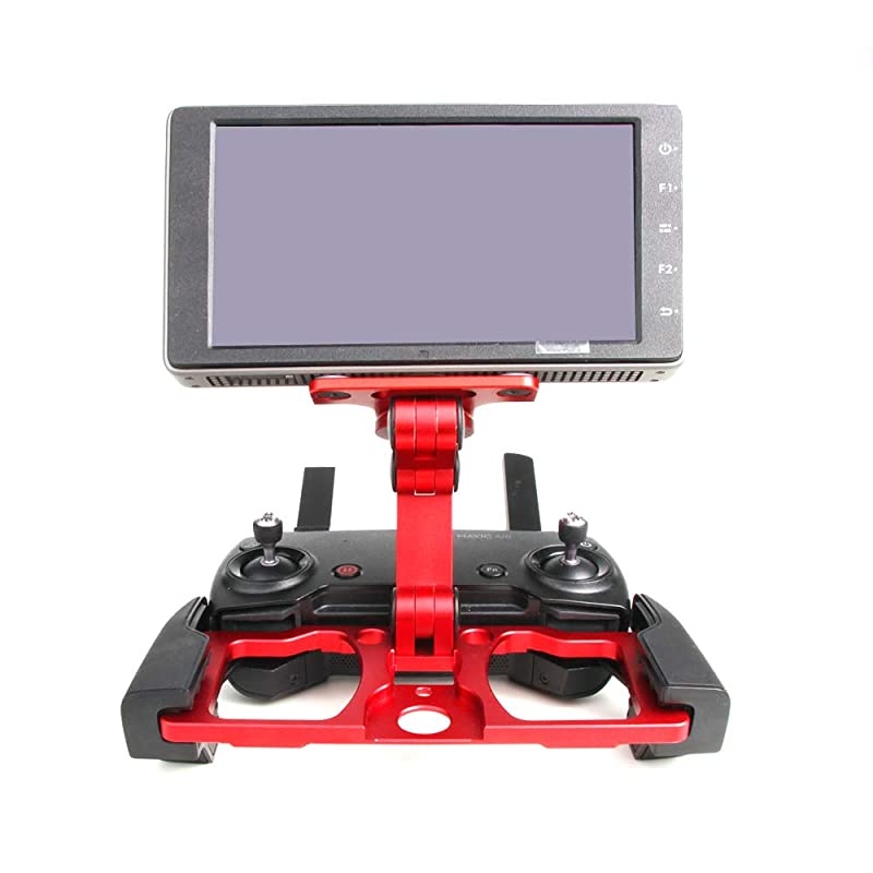 Foldable Aluminum Tablet Stand Cell Phone Holder with Lanyard Support Crystal Sky Monitor Compatible with DJI Mavic 2 Mavic ProMiniMavic AirSpark Drone Remote Controller Red
