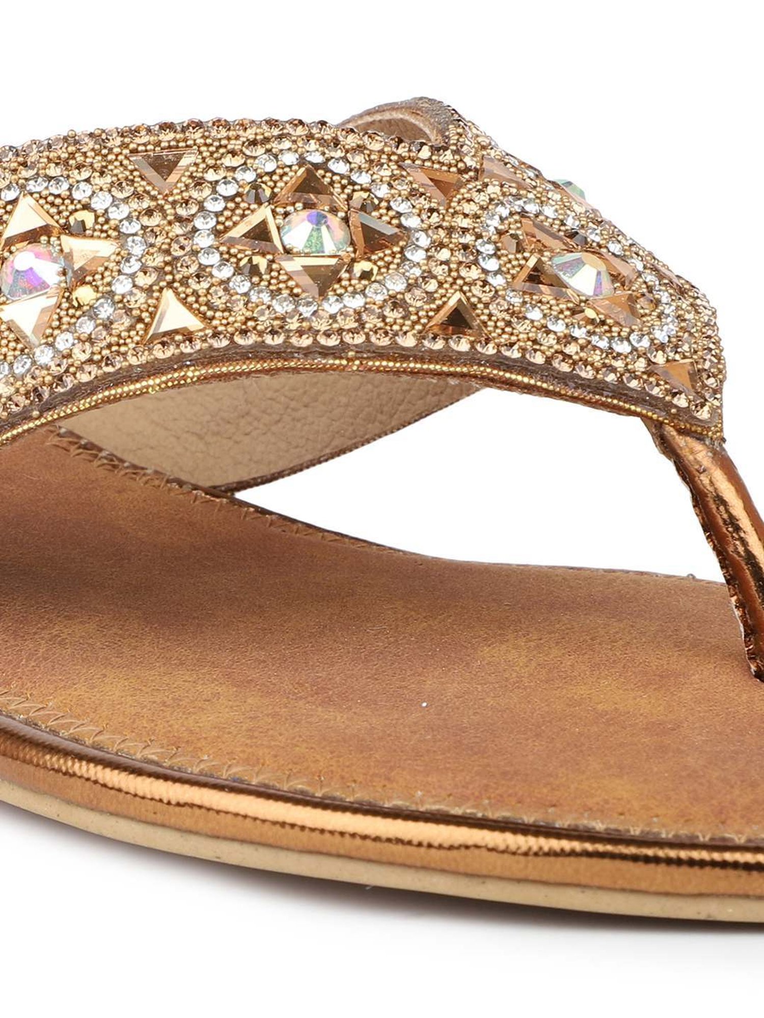 Inc.5 Women's Antique Gold Thong Sandals