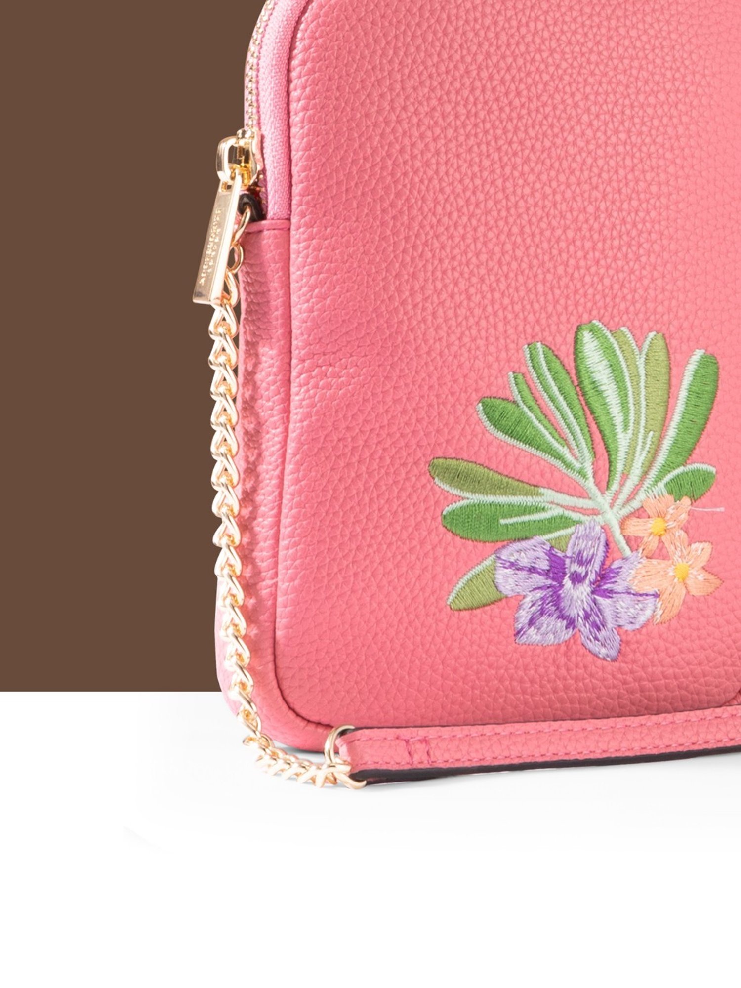 Accessorize London Pink Embroidered Mobile Pouch