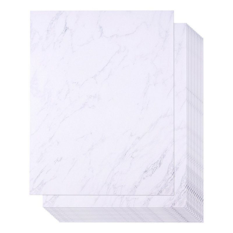 Juvale 96 Pack Marble Stationery Paper - Letterhead - Decorative Design Paper - Double Sided - Printer Friendly, 8.5 x 11 inch Letter Size Sheets