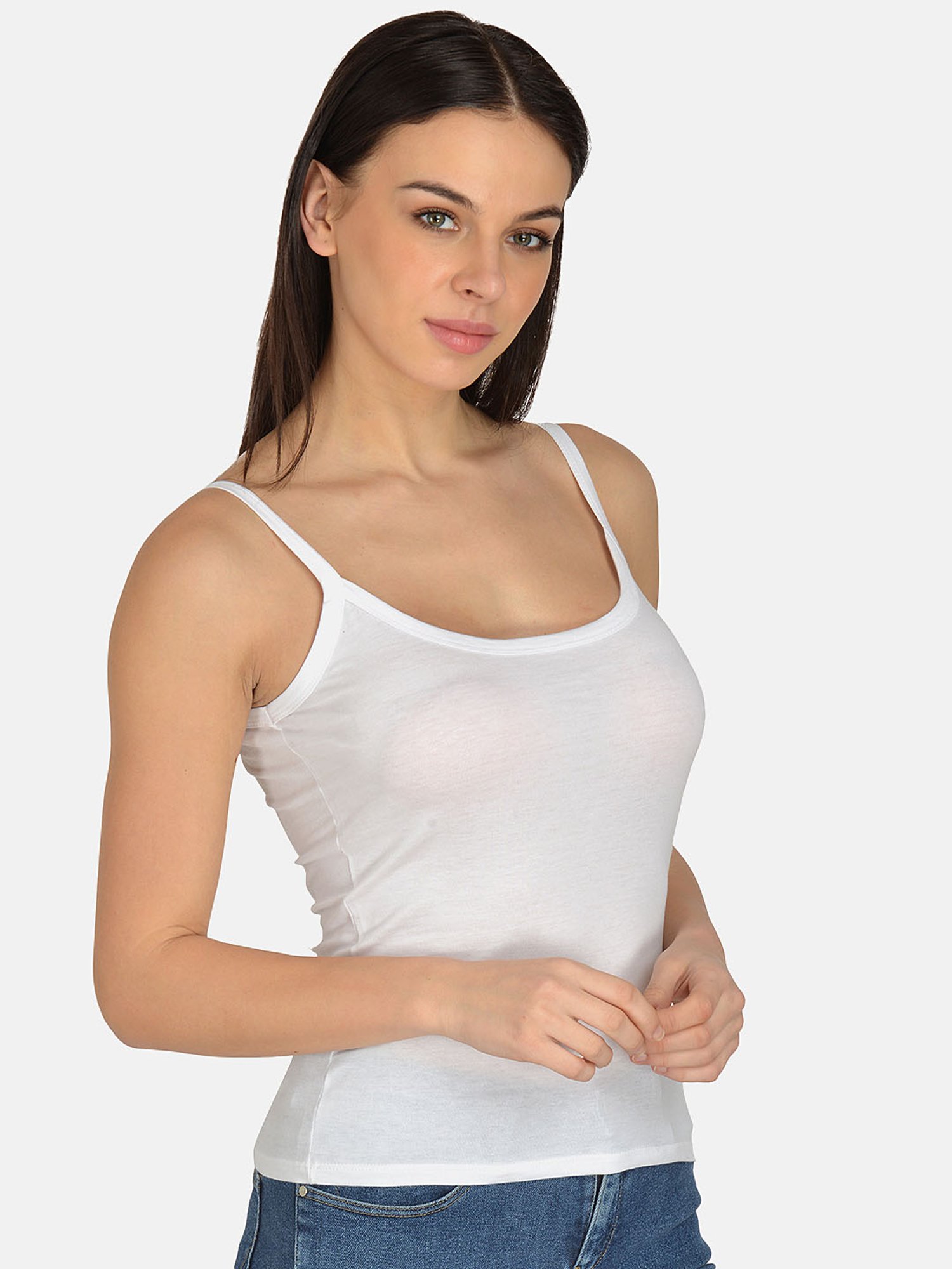 Mod & Shy White Cotton Camisole