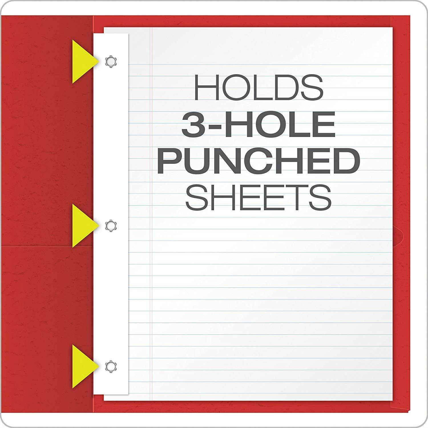 Oxford Two-Pocket Folders w/Fasteners, Red, Letter Size, 25 per box (57711)