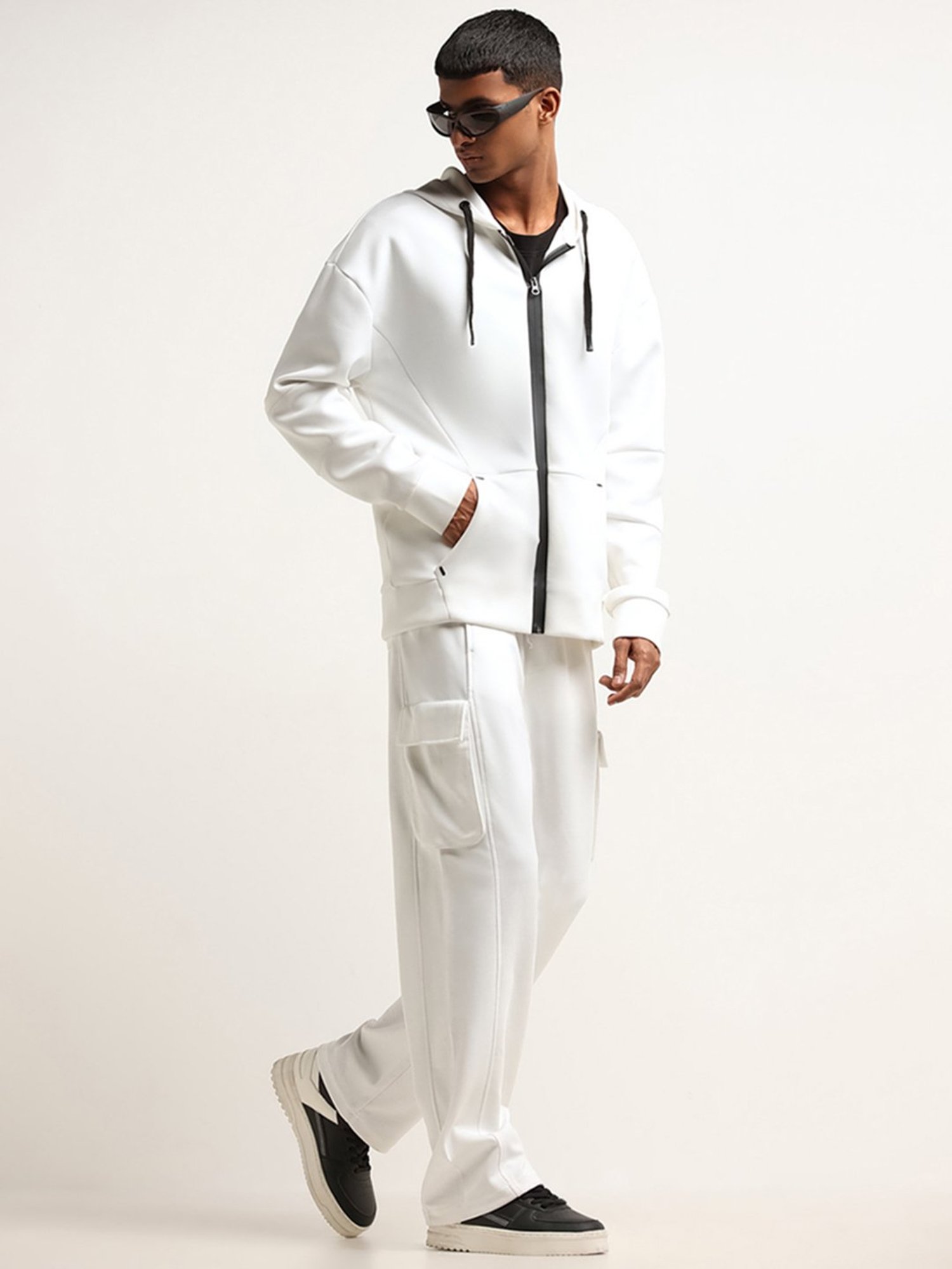 Studiofit by Westside White Mid Rise Straight Fit Cargo Pants