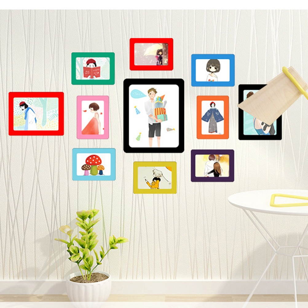 Colorful Photo Frame Strong Magnetic Picture Frame Refrigerator Photo Frame 6 Inch(Purple)