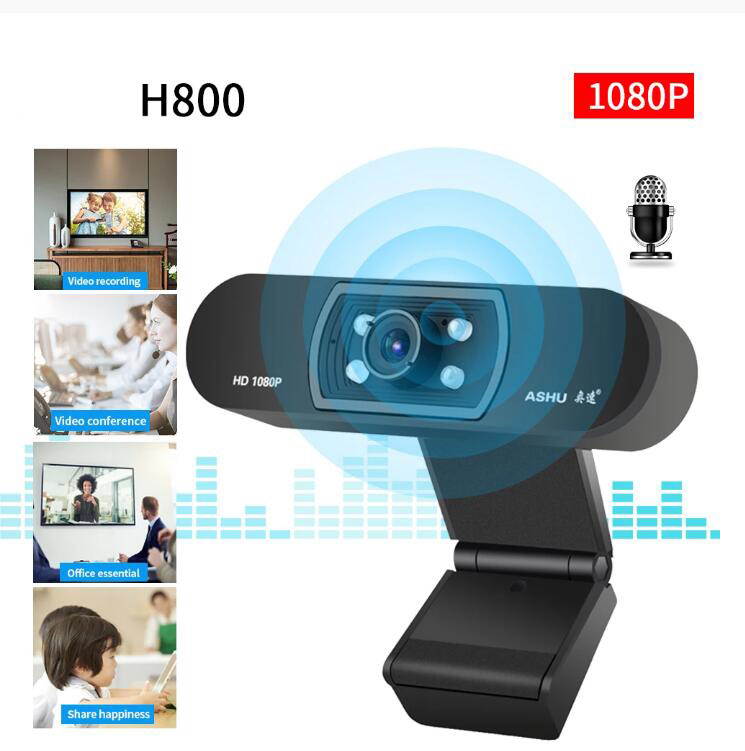 H800 Streaming 1080P HD Webcam Built in Adjustable Ring Light and Mic. Advanced autofocus AF Web Camera for Google Meet Xbox Gamer Facebook YouTube Streamer