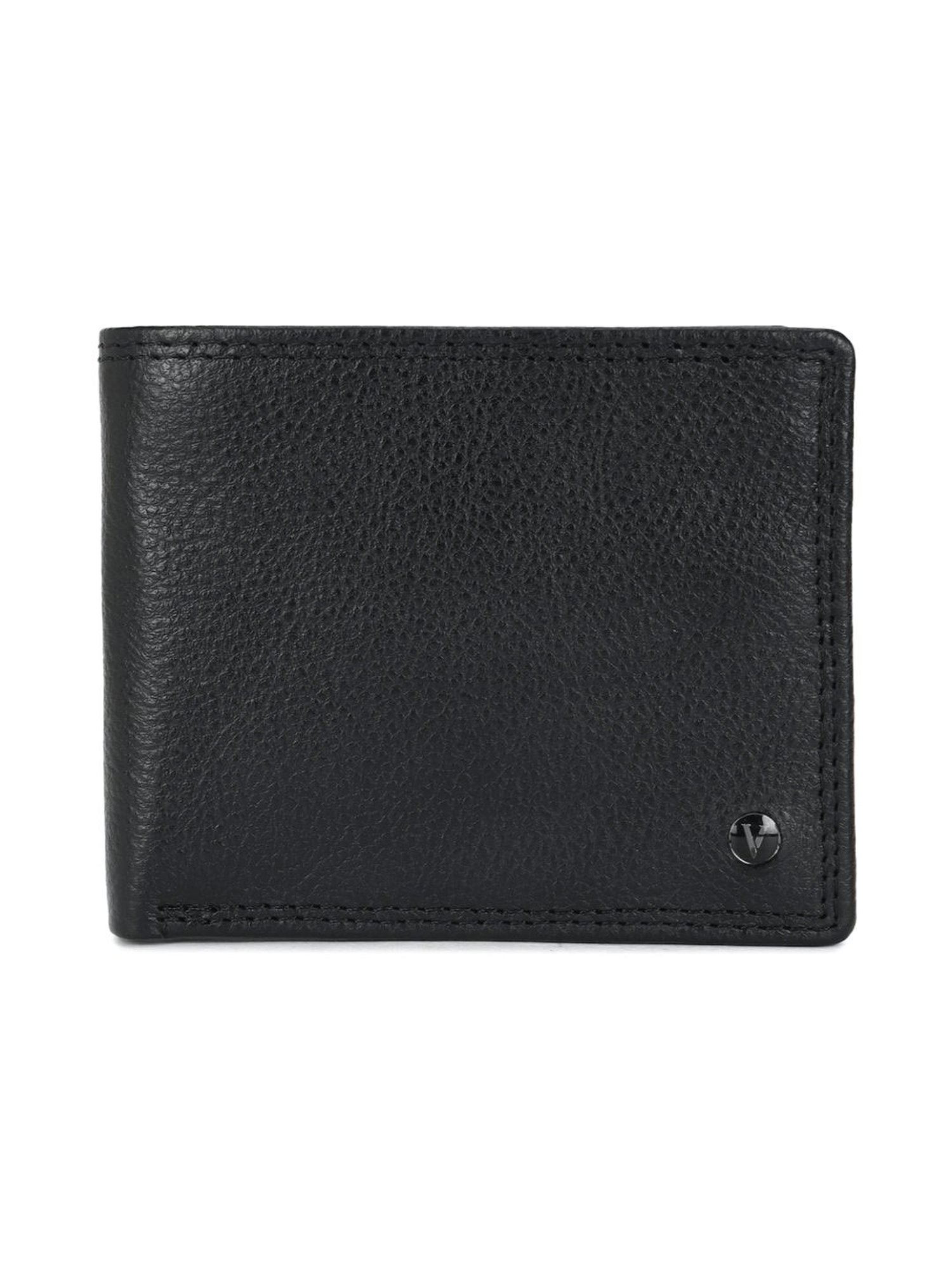 Van Heusen Black Leather Bi-Fold Wallet for Men
