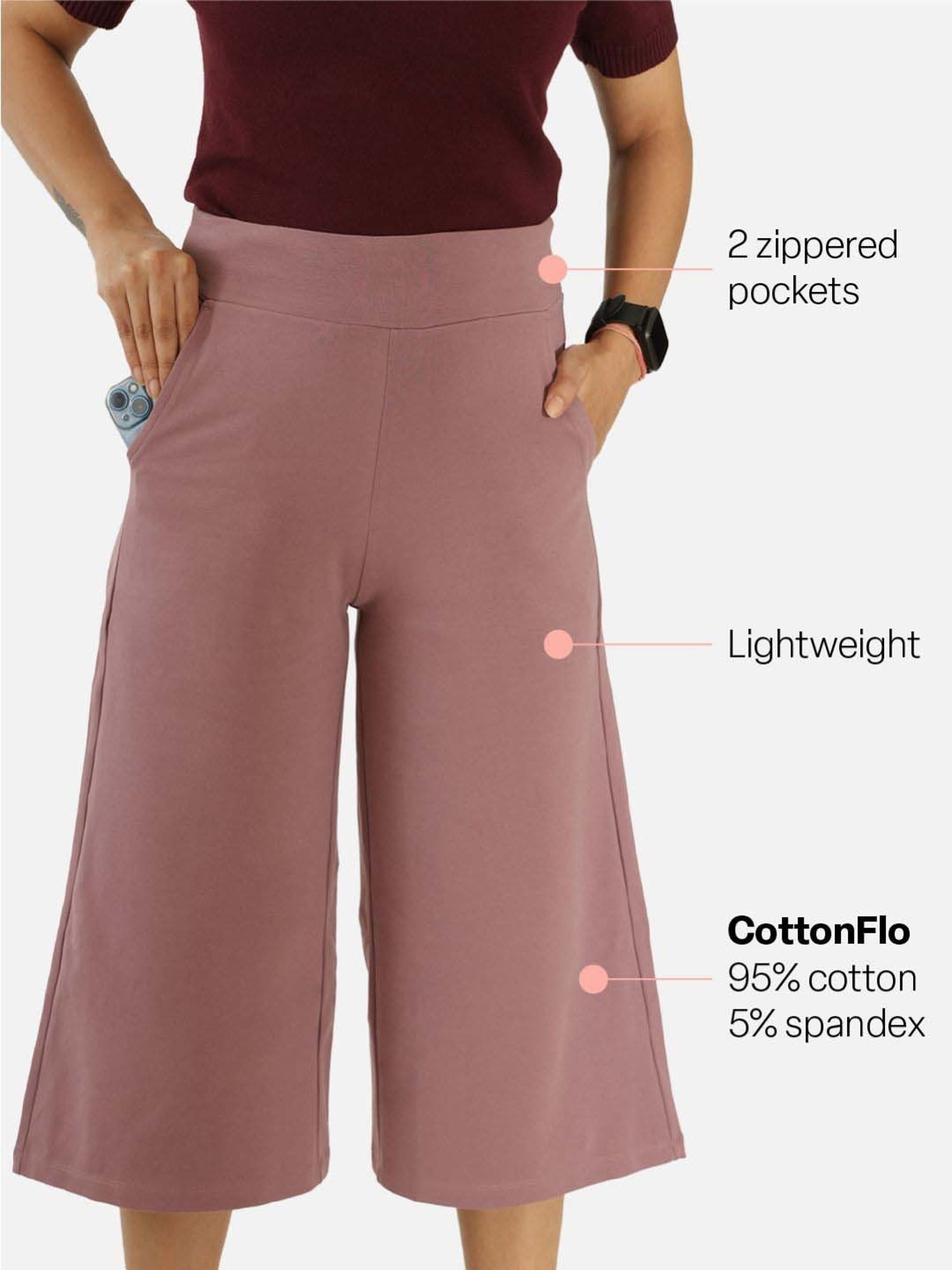 BlissClub Purple Cotton Culottes