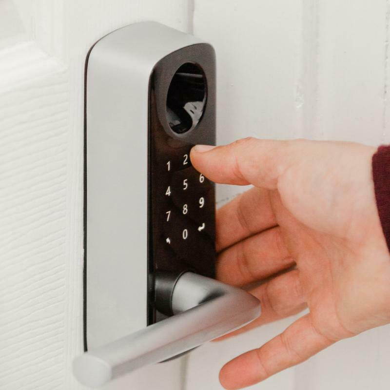 Ultraloq Lever Bluetooth Enabled Fingerprint and Touchscreen Smart Lock + WiFi Bridge Adaptor