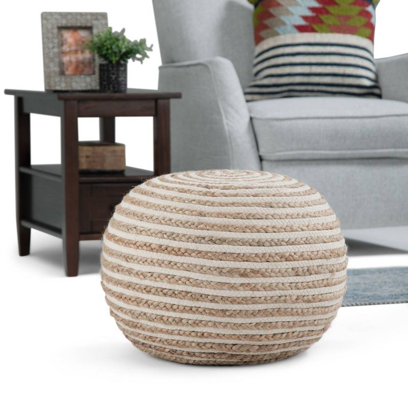 Deni Round Pouf Natural Jute - WyndenHall