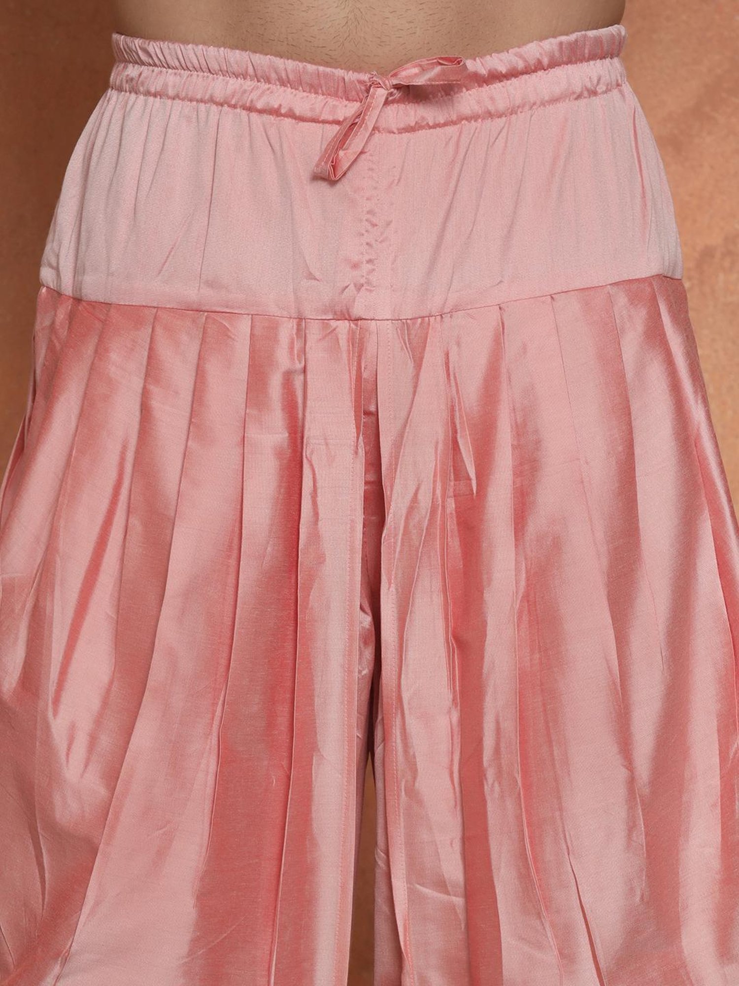 KISAH Pink Regular Fit Embroidered Kurta Set With Jacket