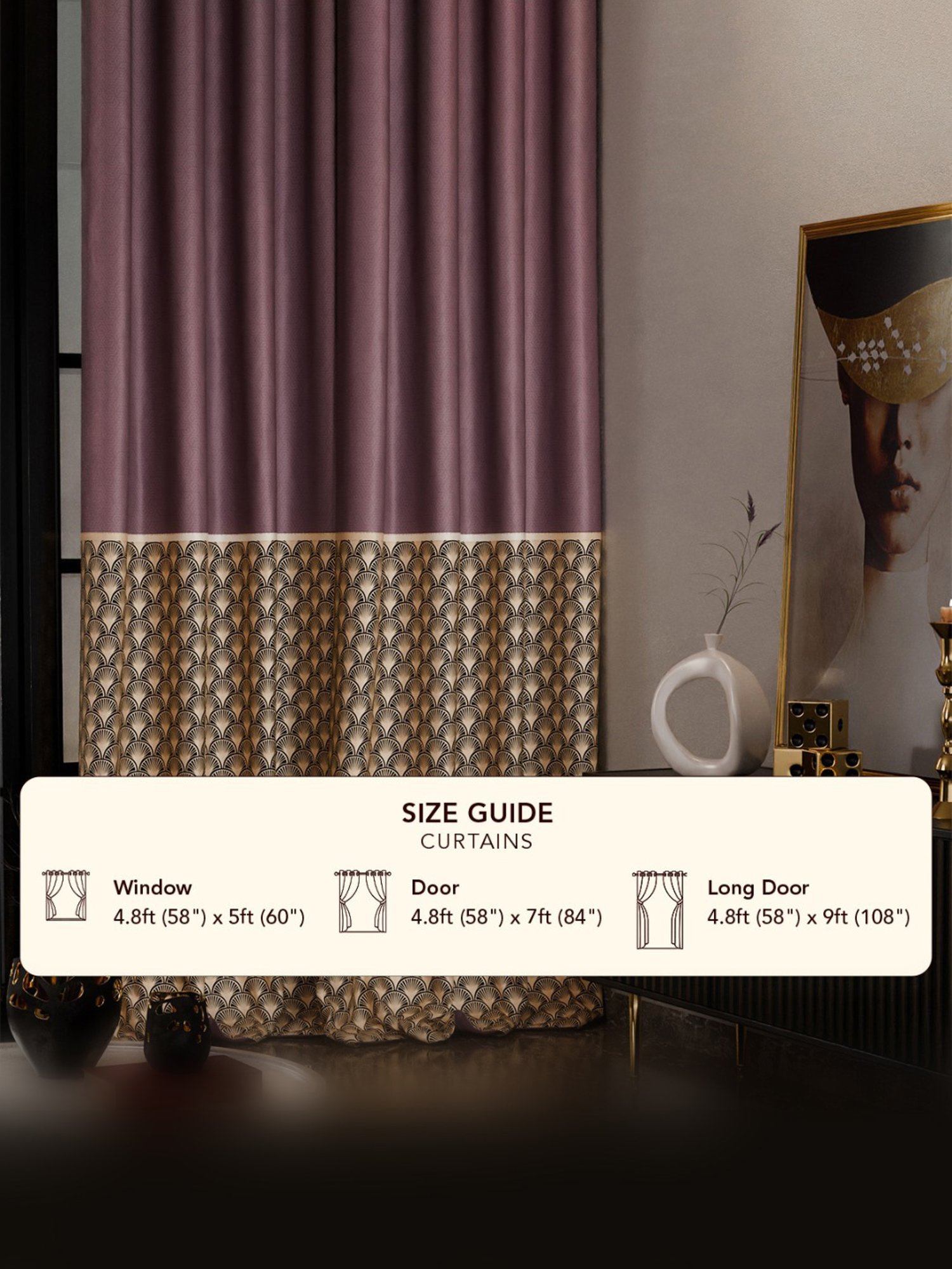 Stoa Paris Versailles Wine Polyester Door Curtain (7 ft)