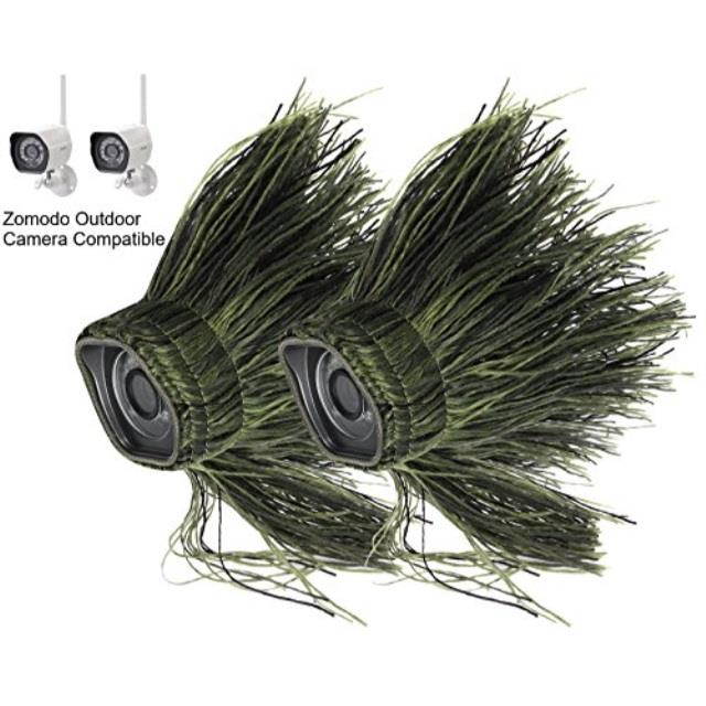 wasserstein ghillie skin compatible with zmodo outdoor wireless smart hd security camera 2 pack