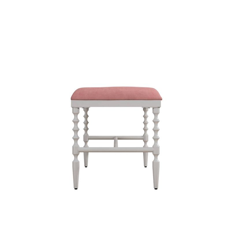 Emilia Microfiber Upholstered Metal Bench - Room & Joy