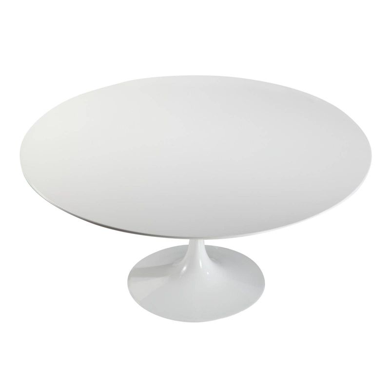 60" Grant Contemporary Oval Wood Top Dining Table White - Poly and Bark