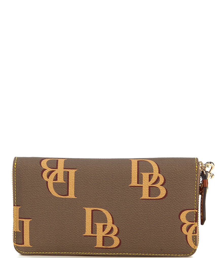 Dooney & Bourke Signature Monogrammed Collection Large Zip Around Wristlet