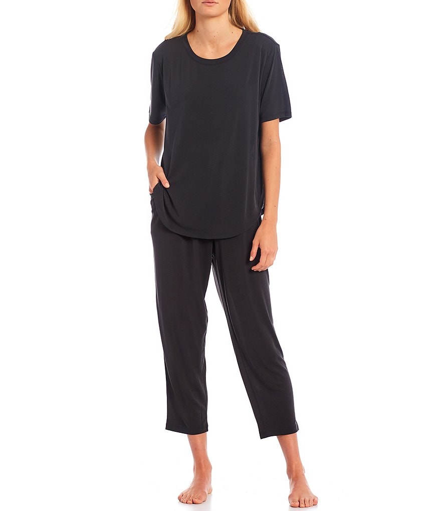 Nottibianche Easy Essentials Solid Jersey Knit Cropped Coordinating Sleep Pants