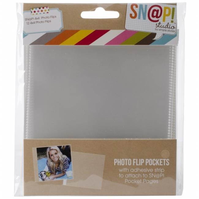 Simple Stories SNAP4066 Sn@p Photo Flips For 6 in. x 8 in. Binders 12-Pkg-4 in. x 4 in.