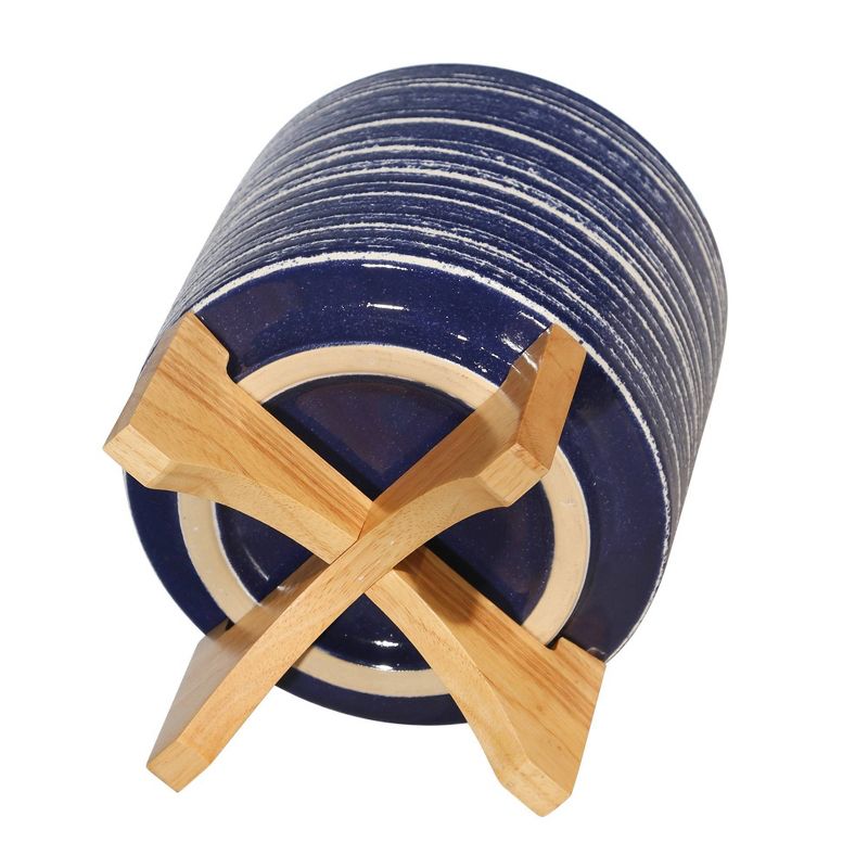 9.25" Ceramic Planter on Stand Blue - Sagebrook Home