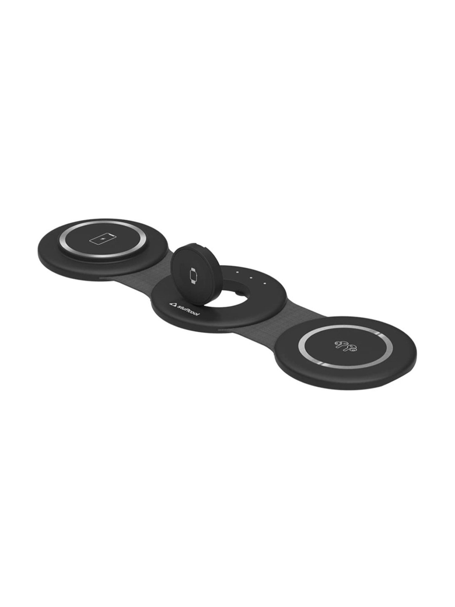 Stuffcool Stack 3 in 1 Foldable Magnetic Wireless Charging Station with 18W (Black)