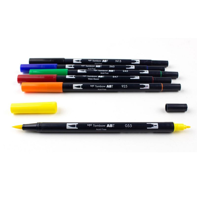 6ct Dual Brush Pen Art Markers Primary Palette - Tombow