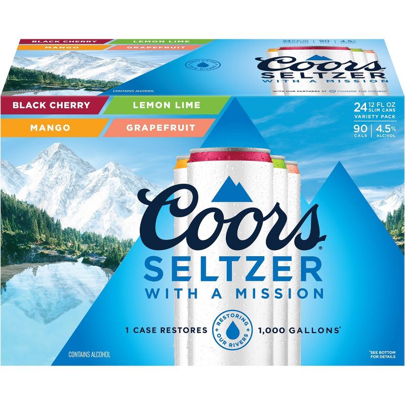 Coors Hard Seltzer Variety Pack - 24pk/12 fl oz Slim Cans