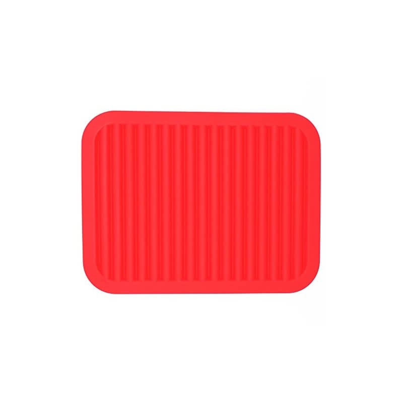 Silicone Trivet for Hot Dish and Pot Hot Pads Counter Mat Heat Resistant Table Dish Drying Mat or Placemats 2 Pack,Size:9x12 Inch, Color: Red, Shape:Rectangular