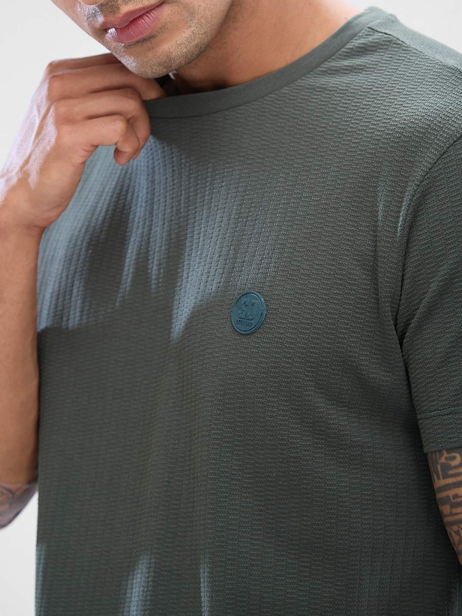 Spykar Green Slim Fit T-Shirt